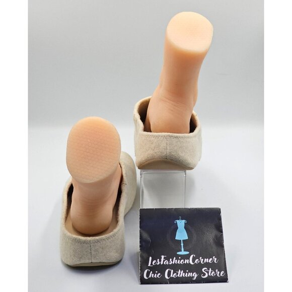 FitFlop Women's Beige  Wool Felt Shuv Clogs Beige Slip-On Mules Size 9 2693 - Picture 6 of 16